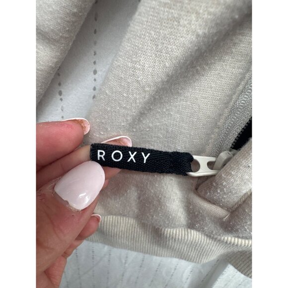 Roxy Womens Hoodie Sz XL Liberty Fleece Snowboarding Black/Beige Floral Beachy - Picture 4 of 13